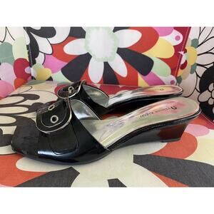 ETIENNE AIGNER Slip On Wedge Heels Nova Women’s Shoes Open Toe 9-9.5
